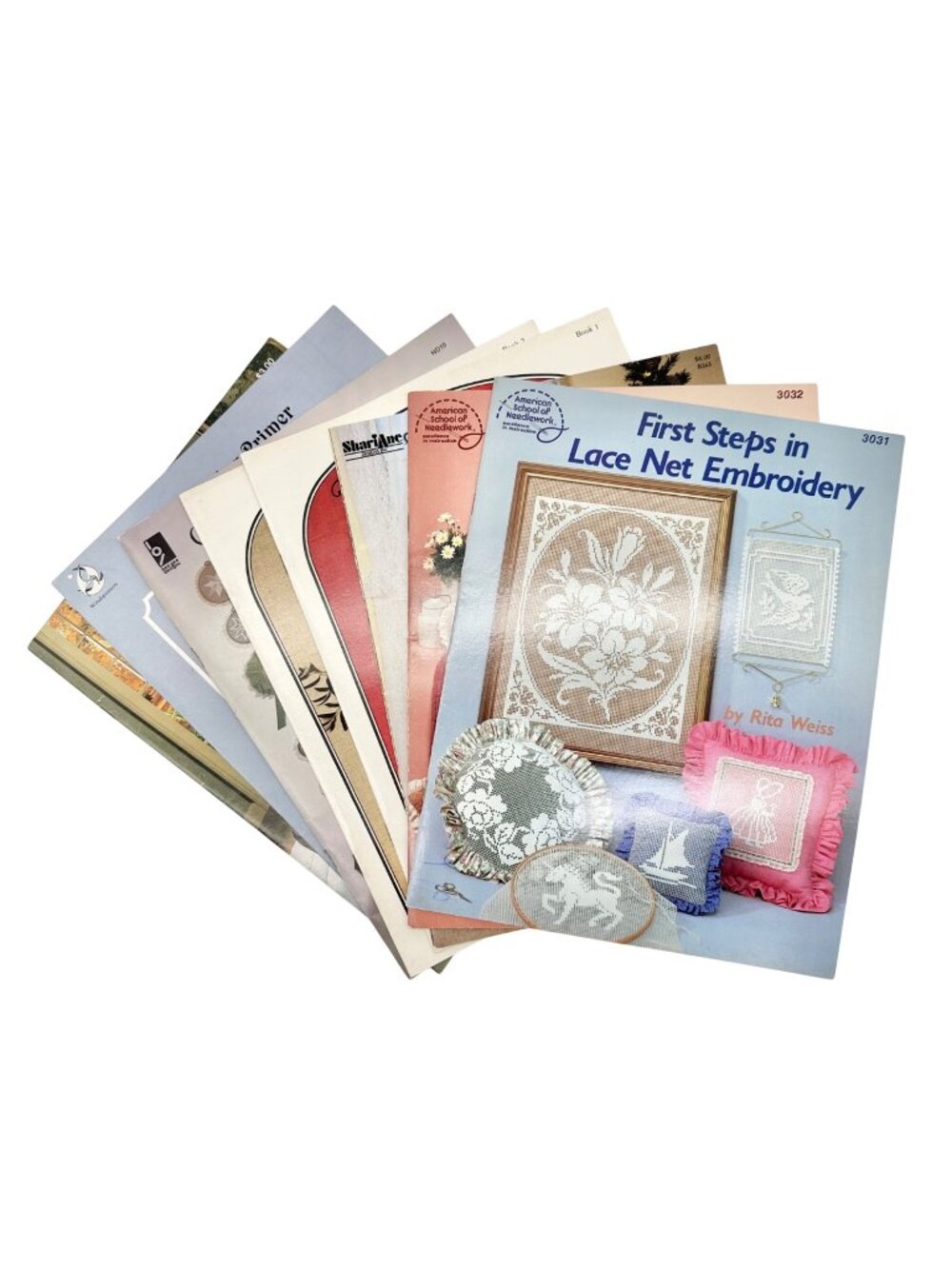 Vintage 1984 Lot of 8 Lace Embroidery and Net Darning Pattern Craft Books